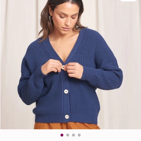 NEW Tradlands Deep Blue Women's COTTON Cardigan - Picture 2 of 8